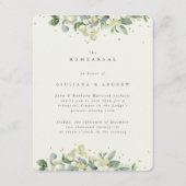 Cream Snowberry+Eukalyptus Ewedding Probe Begleitkarte (Vorderseite)