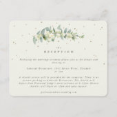 Cream Snowberry+Eukalyptus Stem Hochzeitempfang Begleitkarte (Vorderseite)
