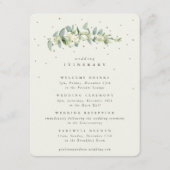 Cream Snowberry+Eukalyptus Stem Hochzeitreise Begleitkarte (Vorderseite)