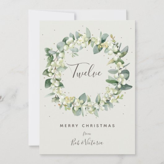 Cream Snowberry+Eukalyptus Tischnummer (Vorderseite)