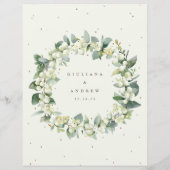 Cream Snowberry+Eukalyptus Wedding Drinks/Bar Menu (Rückseite)