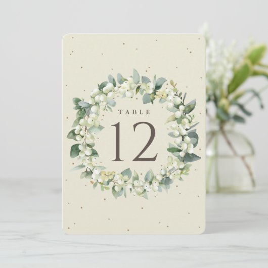 Cream Snowberry+Eukalyptus Weihnachtsfeiertage Tis (Stehend Vorderseite)