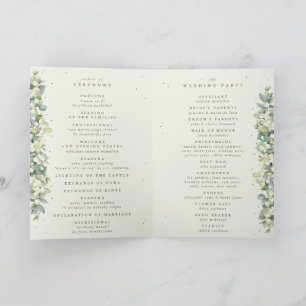 Cream Snowberry+Eukalyptus Winter Hochzeit geklapp Programm