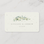 Cream Snowberry+Eukalyptus Winter Wedding Flat Platzkarte (Rückseite)