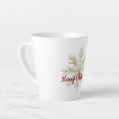 Cream Snowflake Red Merry Christmas Milchtasse (Linke Ecke)
