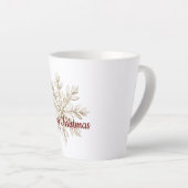 Cream Snowflake Red Merry Christmas Milchtasse (Rechte Ecke)