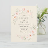Cream Soft Blossom Hochzeit Einladung (Stehend Vorderseite)