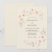 Cream Soft Blossom Hochzeit Einladung (Vorne/Hinten)