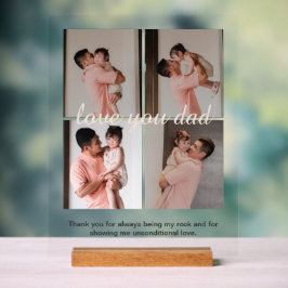 Cream Soft Happy Vatertag Geschenk Foto Collage Acrylschild