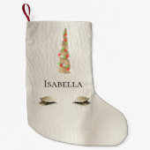 Cream Sparkle Gold Glam Einhornleuchten Kleiner Weihnachtsstrumpf (Vorderseite)
