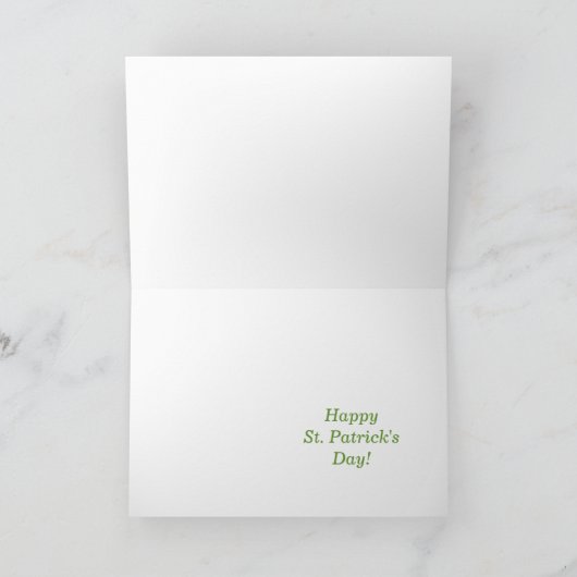Cream St. Patrick's Day Kleeblatt Card Karte (Innenseite)