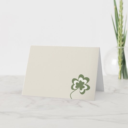 Cream St. Patrick's Day Kleeblatt Card Karte (Vorderseite)