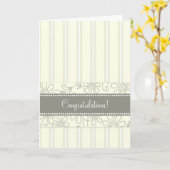 Cream Stripes Herzlichen Glückwunsch zur Erwartung Karte (Gelbe Blume)
