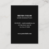 Cream Suede Eyelash Browbar Aftercare Instructions Visitenkarte (Rückseite)