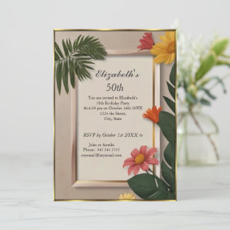 Cream Summertime 50. Geburtstagsparty Einladung