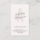 Cream Tan Beige Lash Verlängerung Aftercare Visitenkarte (Vorderseite)