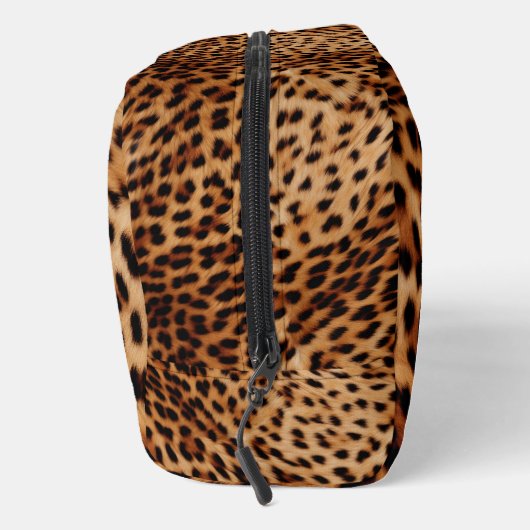 Cream Tan Brown Leopard Print Waschbeutel (Rechts)