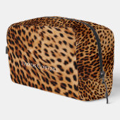 Cream Tan Brown Leopard Print Waschbeutel (Rechte Ecke)