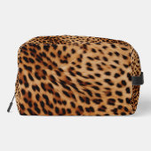 Cream Tan Brown Leopard Print Waschbeutel (Rückseite)