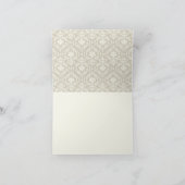 Cream Tan Damask Wirbel Vielen Dank Dankeskarte (Innenseite)
