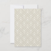 Cream Tan Ivory Damask Wirbel Falte Platzkarten (Rückseite)