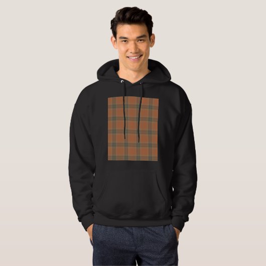 Cream Tartan Men's Basic Hooded Sweatshirt (Vorne ganz)