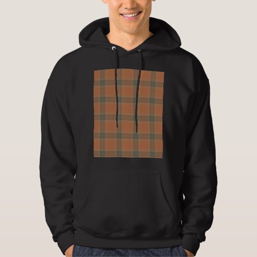 Cream Tartan Men's Basic Hooded Sweatshirt (Vorderseite)