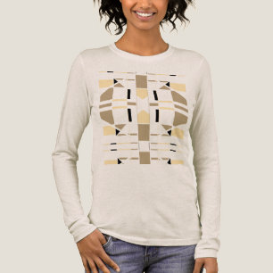Cream Taupe Black Geometric Südwest MCM Look Tri-Blend Shirt