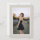 Cream Taupe Coquette Bow Grad Party Einladung (Rückseite)