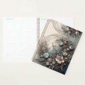 Cream Teal 3D skulpturale botanische Blumengestalt Planer (Anzeige)