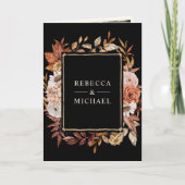 Cream Terracotta Floral QR Code Black Wedding Einladung (Vorderseite)