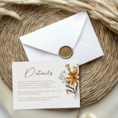 Cream & Terracotta Wildblume Boho Wedding Details Begleitkarte