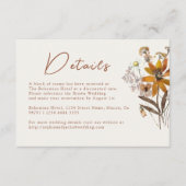 Cream & Terracotta Wildblume Boho Wedding Details Begleitkarte (Vorderseite)