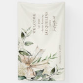 Cream The Knot Bow Dusche Begrüßungszeichen Banner (Vertikal)