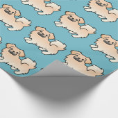 Cream Tibetan Spaniel Cartoon Dog Geschenkpapier (Ecke)