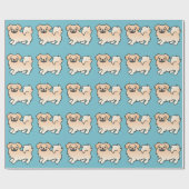 Cream Tibetan Spaniel Cartoon Dog Geschenkpapier (Flach)