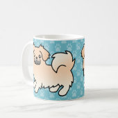 Cream Tibetan Spaniel Cartoon Dog Kaffeetasse (Vorderseite Links)