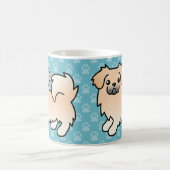 Cream Tibetan Spaniel Cartoon Dog Kaffeetasse (Mittel)