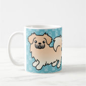 Cream Tibetan Spaniel Cartoon Dog Kaffeetasse (Links)