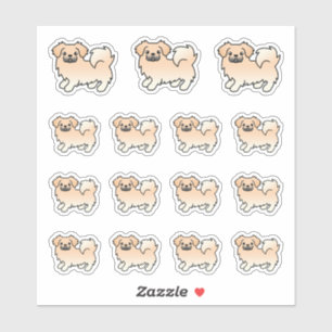 Cream Tibetan Spaniel Niedliche Cartoon Hunde Aufkleber