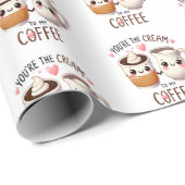 Cream to My Coffee Love Gift Wrapping Paper Geschenkpapier (Rolleneckpunkt)