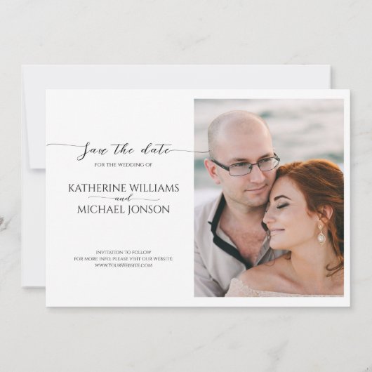 Cream tone Wedding Save The Date (Rückseite)