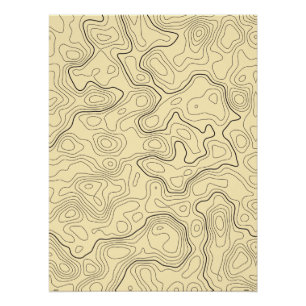 Cream Topographic Map Wall Poster