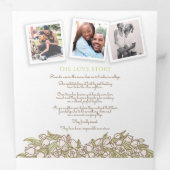 Cream tulips Herzkunst Widmung Hochzeit Dreifach-gefaltete Programmkarte (Innen Erste Seite)