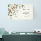 Cream Tying the Knot Bow Hydrangea Dusche Willkomm Banner (Messeveranstaltung)
