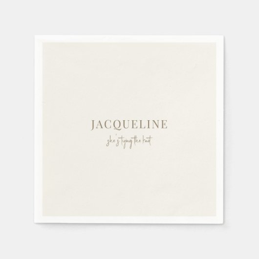 Cream Tying the Knot Cocktail Serviette (Vorderseite)