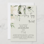 Cream Tying the Knot Hydrangeas Brautparty Einladung (Vorderseite)