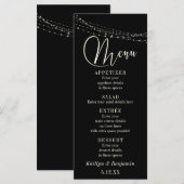 Cream Typografy 32, Black Light Strings Menu 2 Menükarte (Vorne/Hinten)