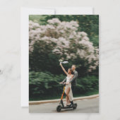 Cream und Black Modern Minimalistisch Wedding Save The Date (Rückseite)