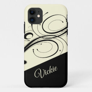 Cream und Black Scroll Accent Personal Case-Mate iPhone Hülle